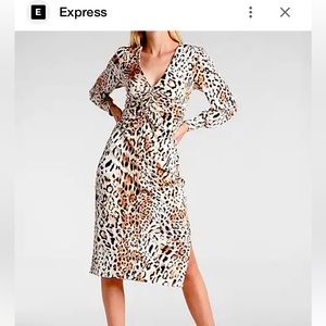 Express leopard print midi dress